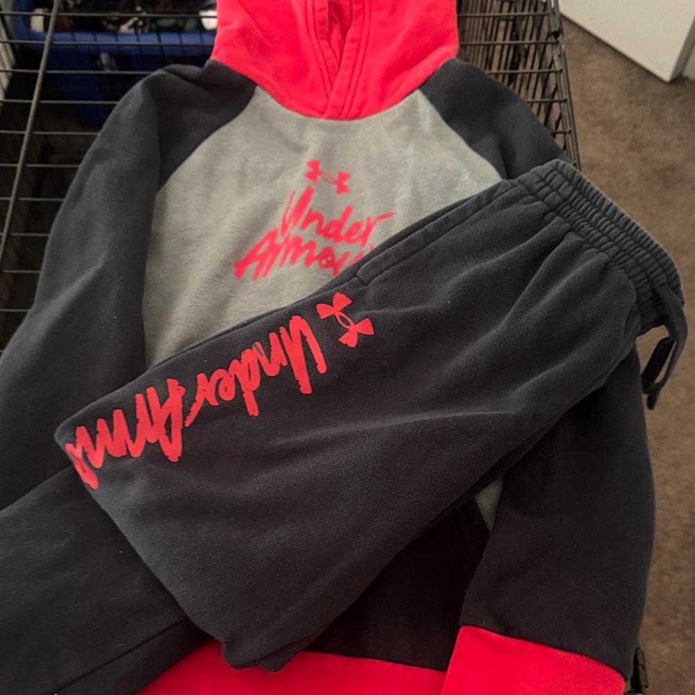 Under Armour Kids' Black and Red Joggers